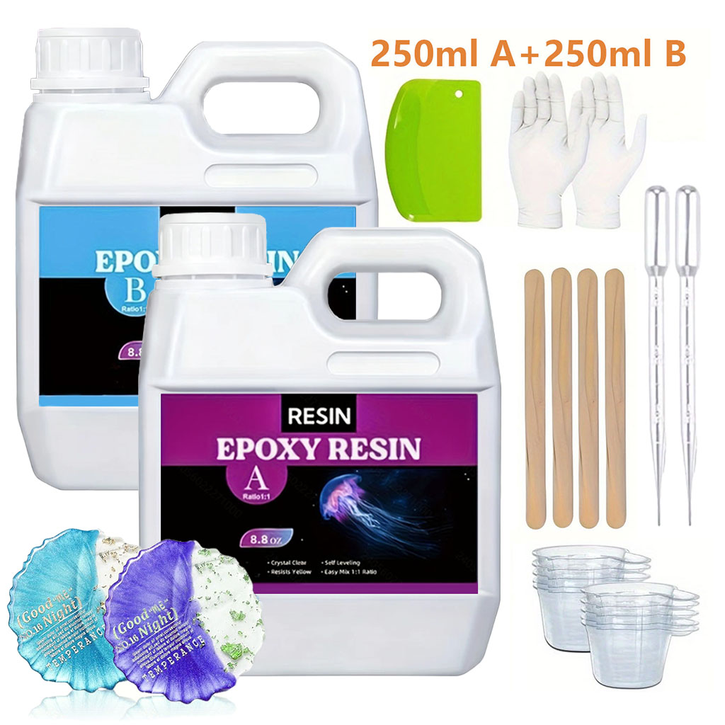 Resin Art Epoxy - 125ml/250ml Crystal Clear Casting Resin Kit