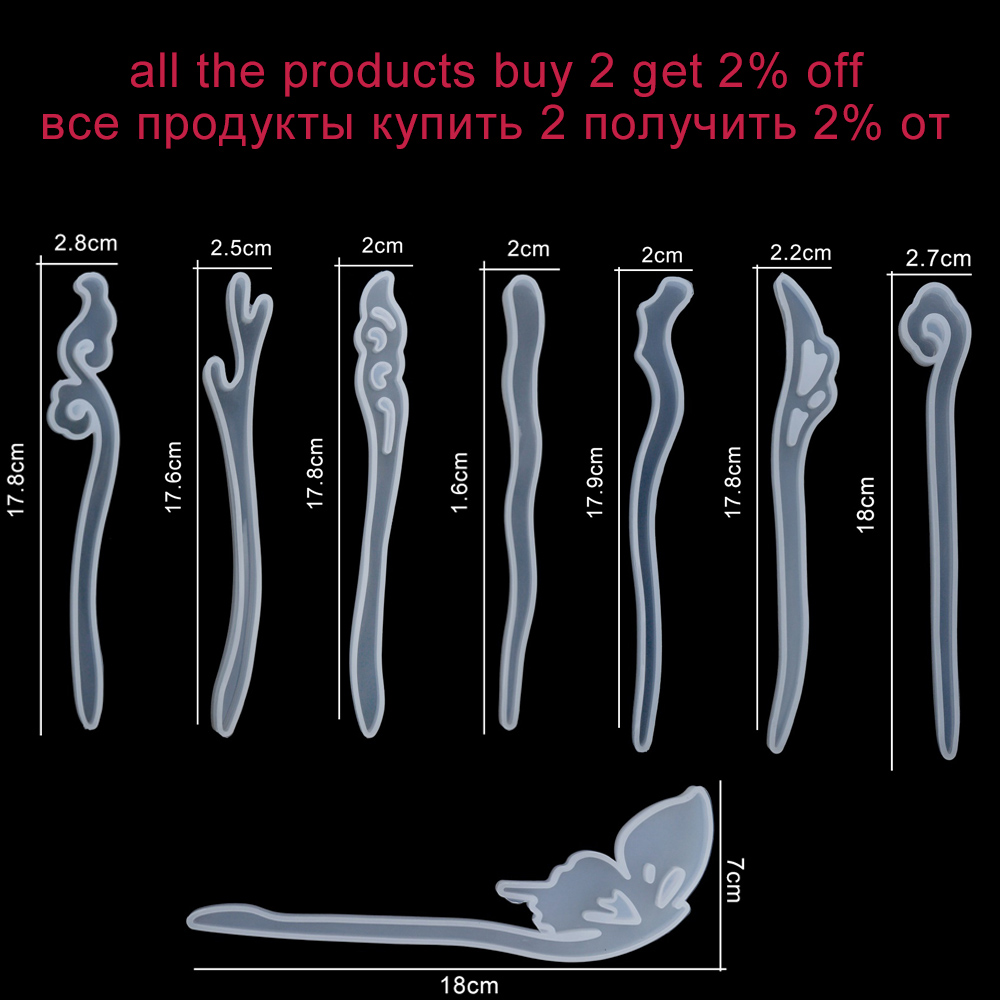 Resin Art Tool Kit - 1Pcs Hairpin Hair Stick Silicone Mold