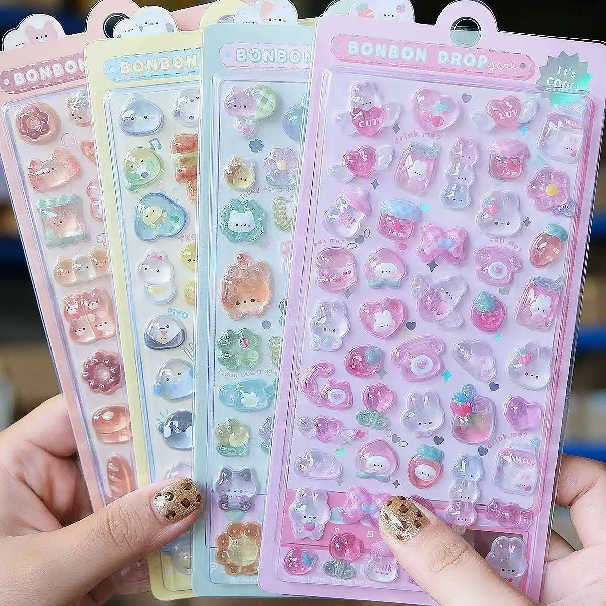Resin Art Phone Case - =-=2027Kawaii 3D Jelly Resin Stickers Cute