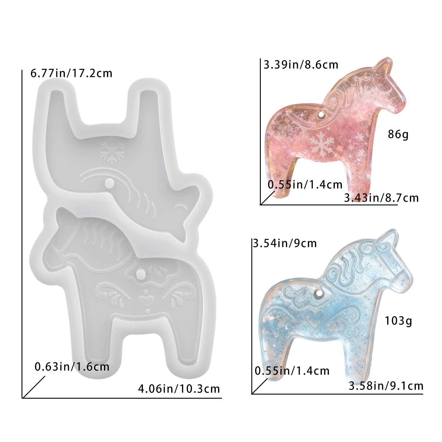 Resin Art Epoxy - Dala Horse Silicone Molds DIY Epoxy
