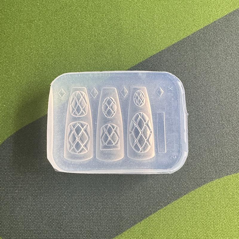 Resin Art Template - New Silicone Nails Mold Plaid Bow