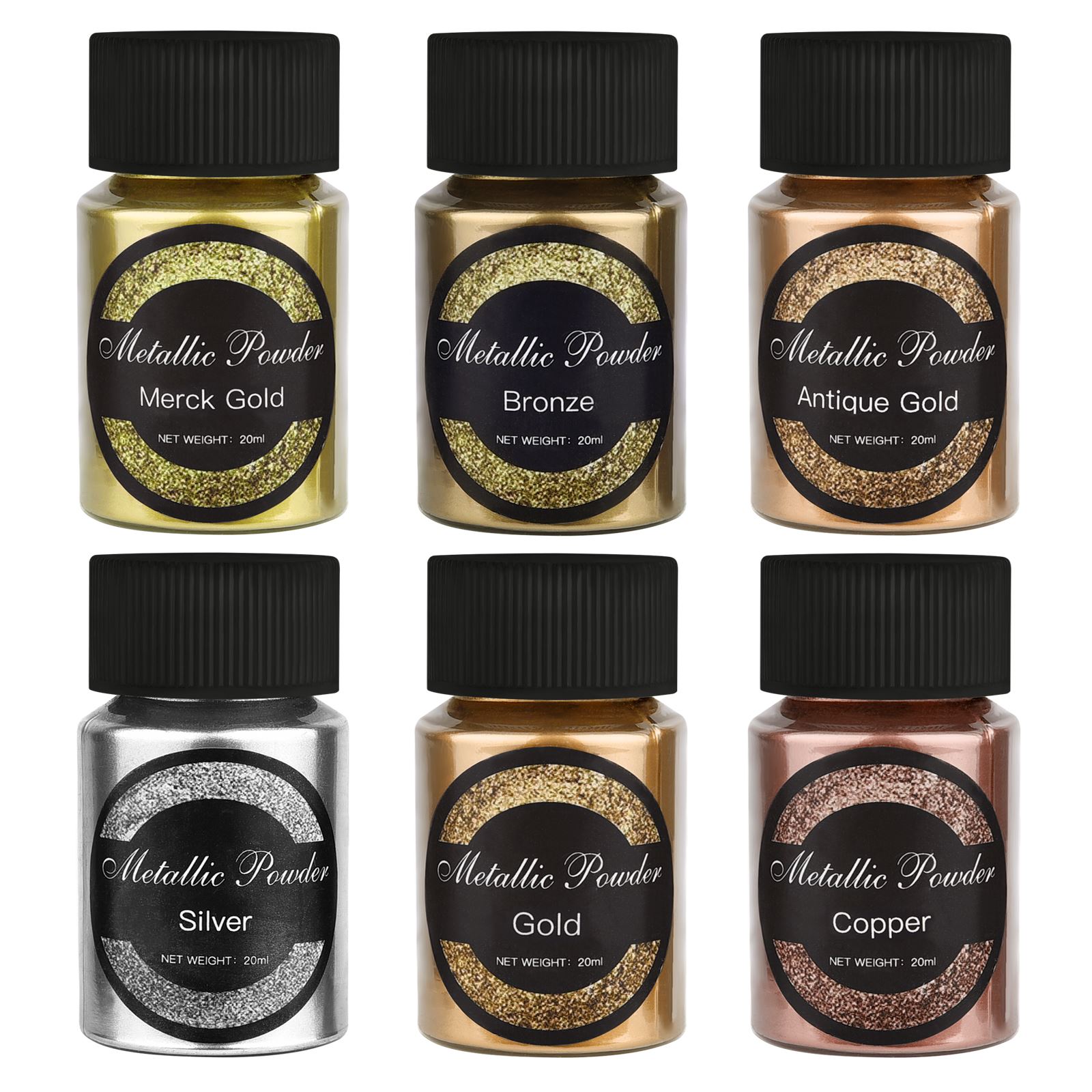 Glitter Powder Resin - 20ml/Bottle Metallic Glitter Powder Gold Silver