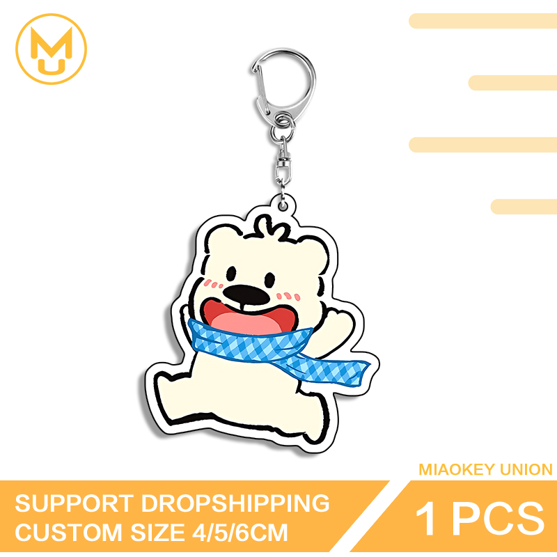 Cute Run Bear Eye Catching Edg - Resin Art Design Keychain ulasan dan harga
