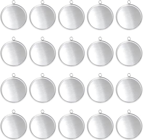 20 Pieces Stainless Steel Roun - Bezels Pendant Resin ulasan dan harga