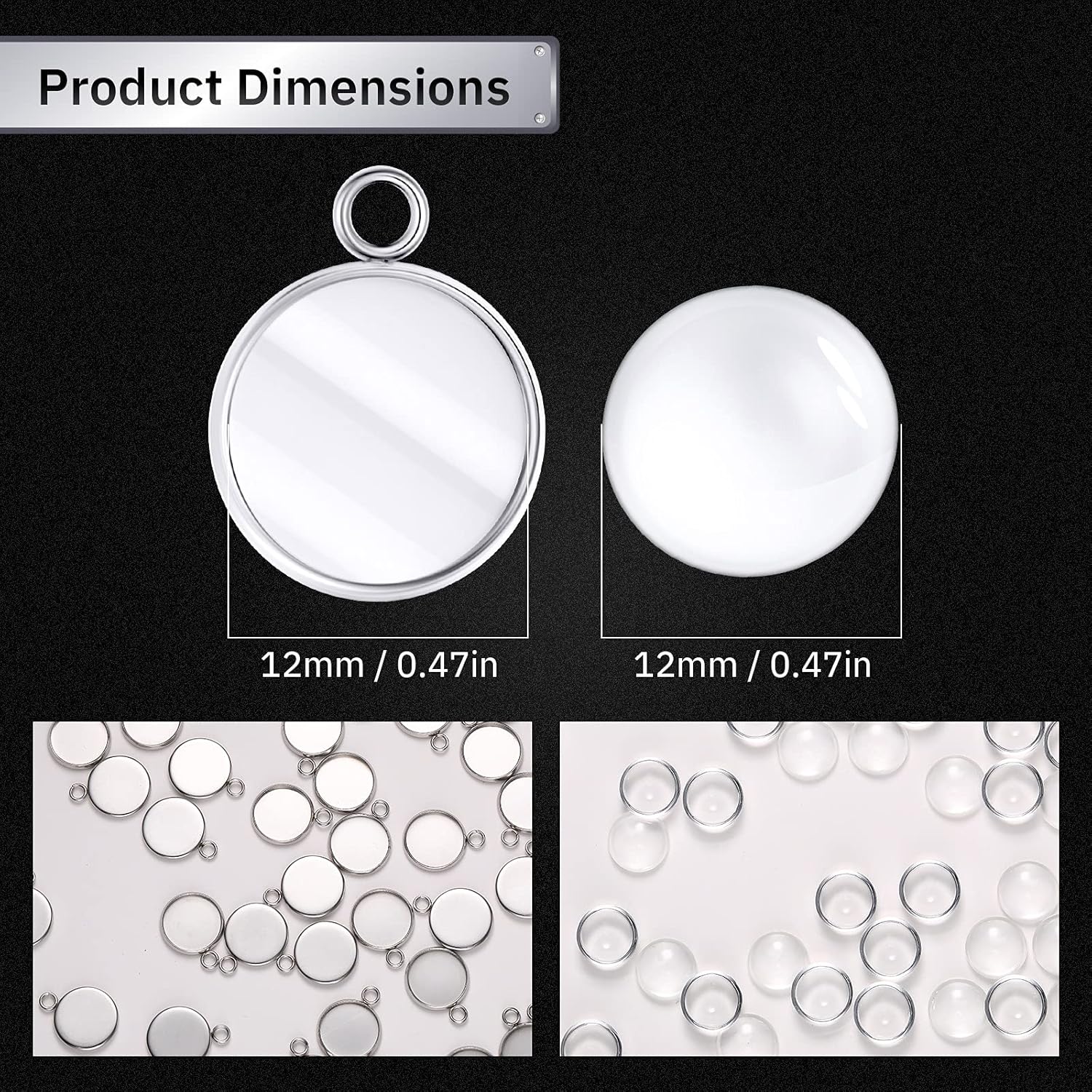 20 Pieces Stainless Steel Roun - Bezels Pendant Resin ulasan dan harga