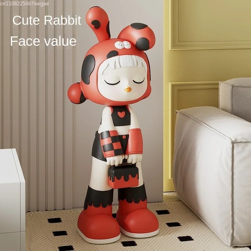 Art Cartoon Girl Statue Indoor - Resin Art Accessories ulasan dan harga