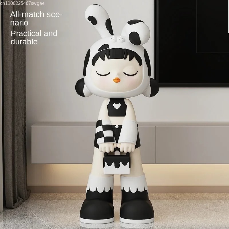Art Cartoon Girl Statue Indoor - Resin Art Accessories ulasan dan harga