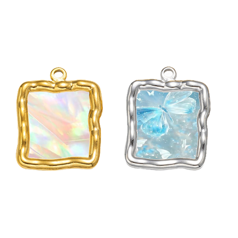 5pcs Stainless Steel Heart Rou - Bezels Pendant Resin ulasan dan harga
