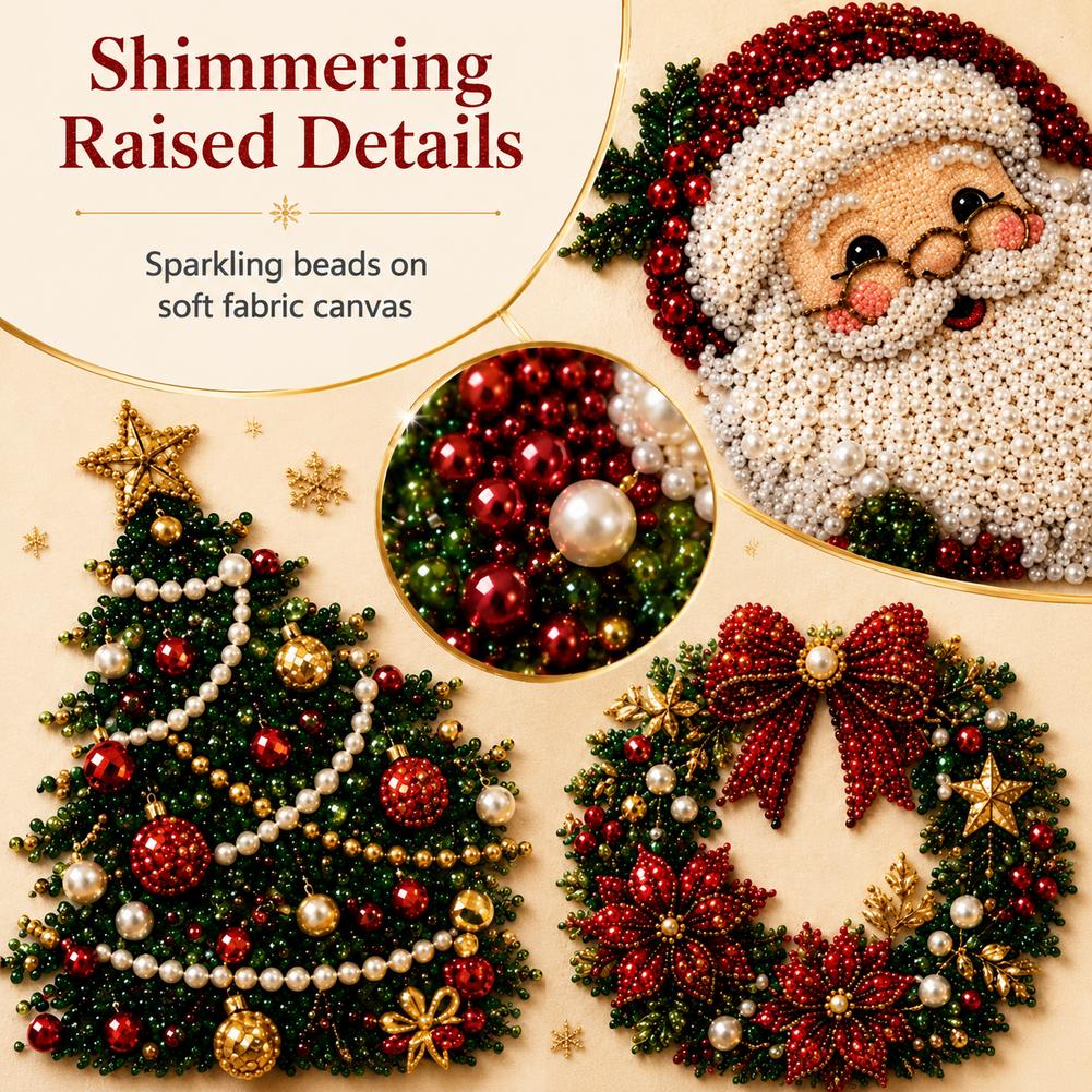 Christmas Santa Claus Pearl Ar - Resin Art Frame ulasan dan harga