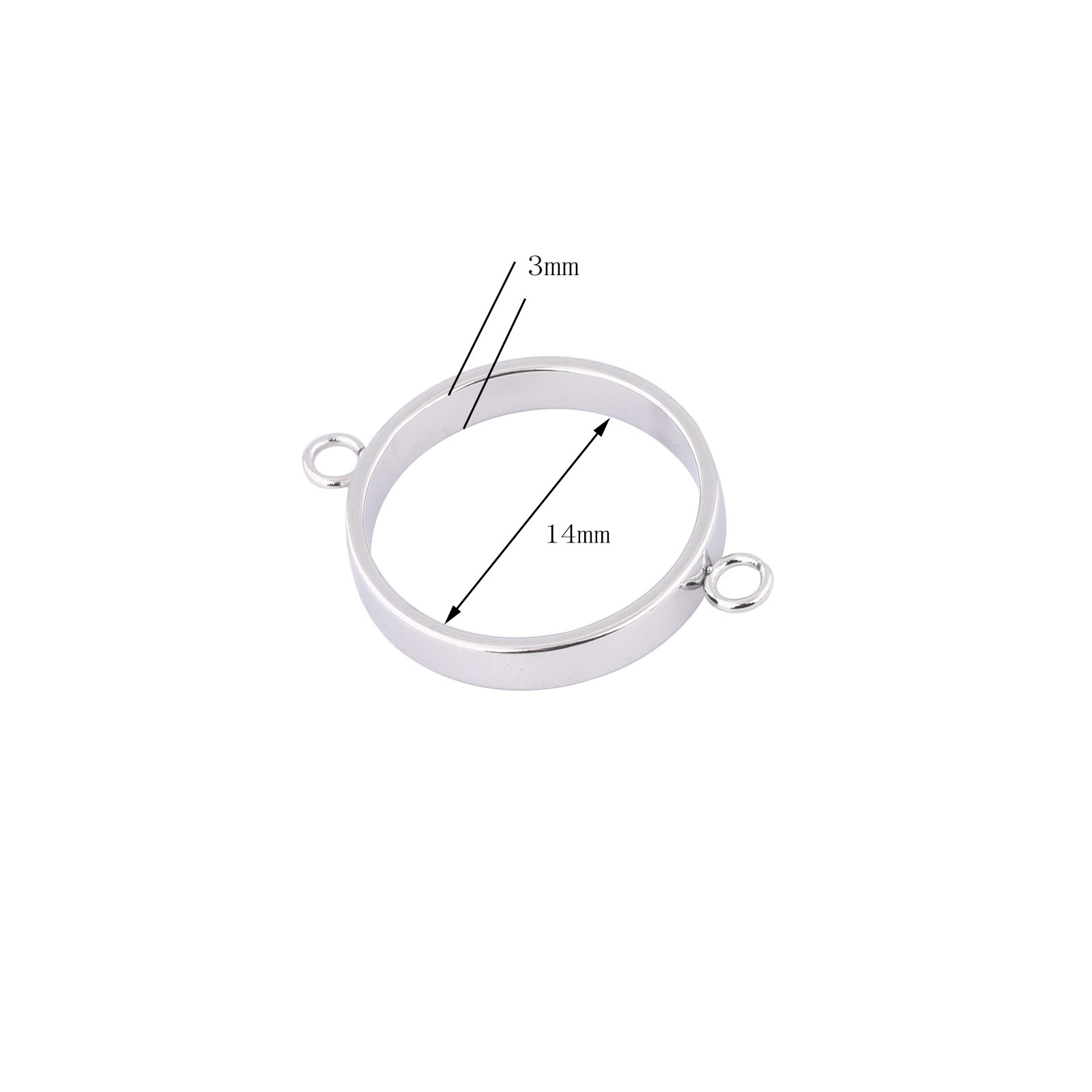 10pcs Stainless Steel 14mm Ope - Bezels Pendant Resin ulasan dan harga