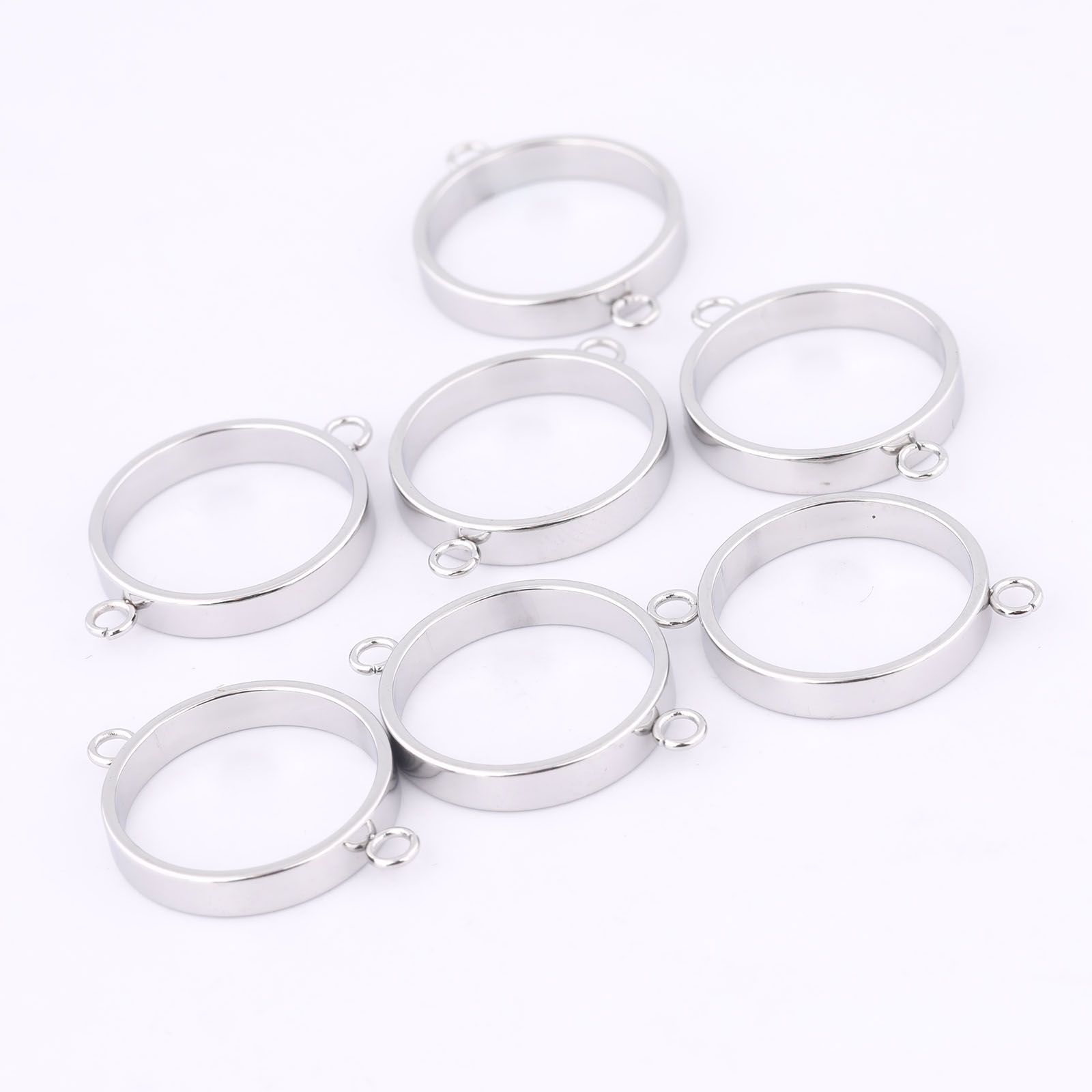 10pcs Stainless Steel 14mm Ope - Bezels Pendant Resin ulasan dan harga