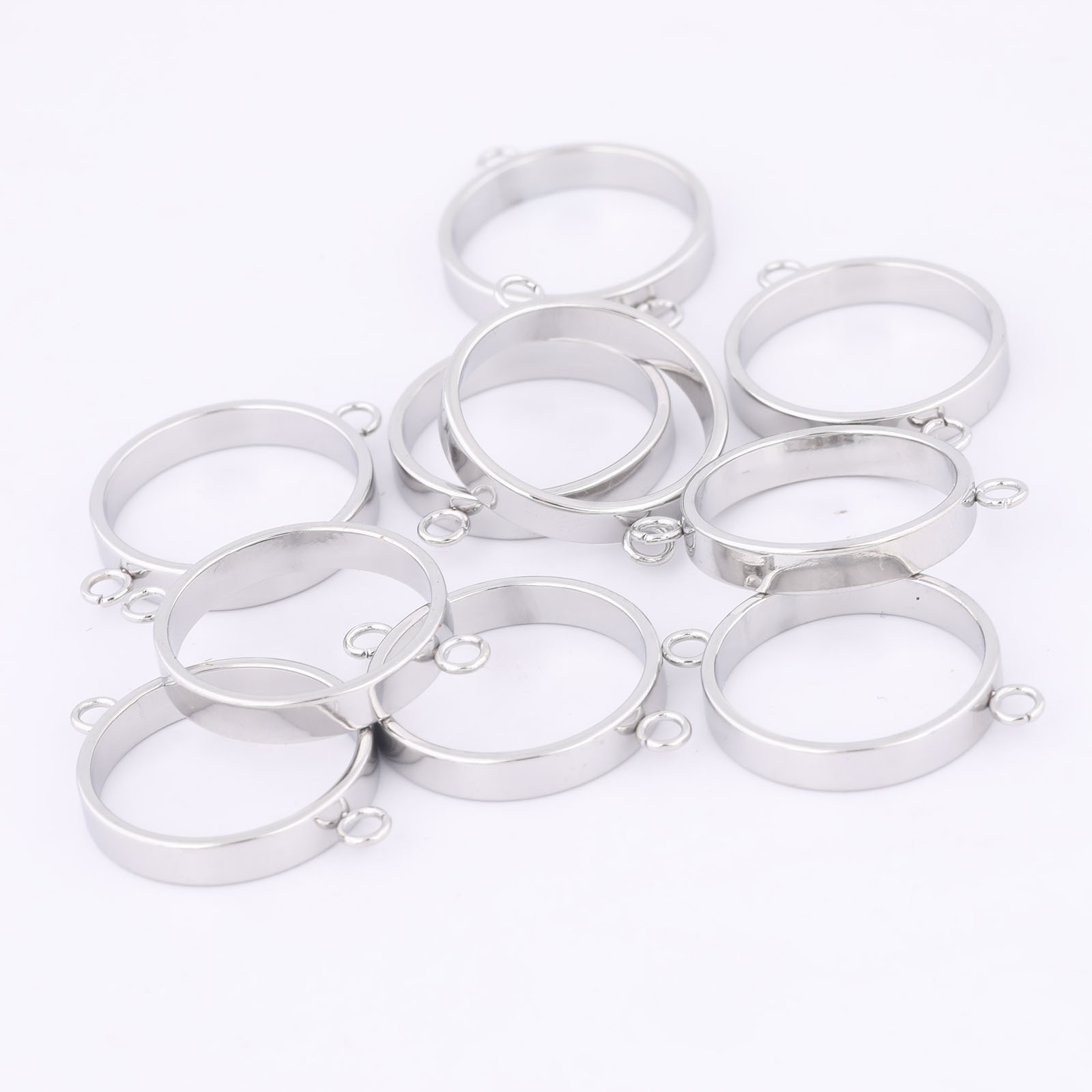 10pcs Stainless Steel 14mm Ope - Bezels Pendant Resin ulasan dan harga