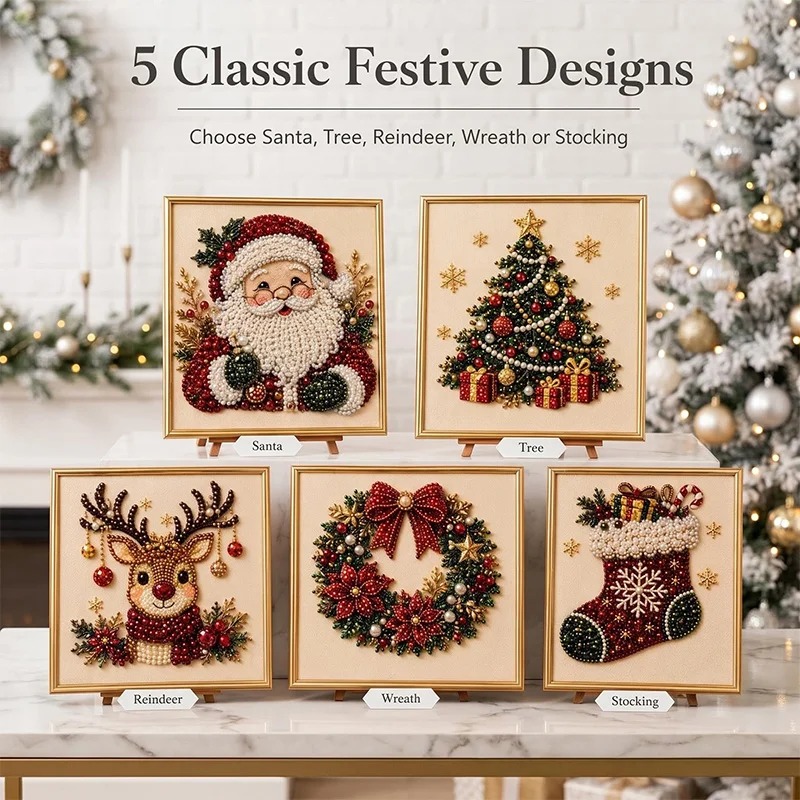 Christmas Pearl Diamond Painti - Resin Art Frame ulasan dan harga