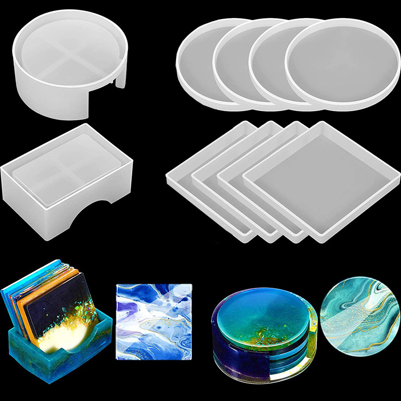 5Pcs/Set DlY Epoxy Resin Cup C - Coaster Mold Square ulasan dan harga