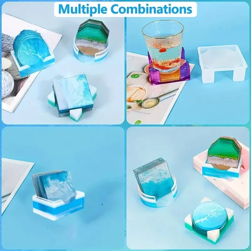 5Pcs/Set DlY Epoxy Resin Cup C - Coaster Mold Square ulasan dan harga