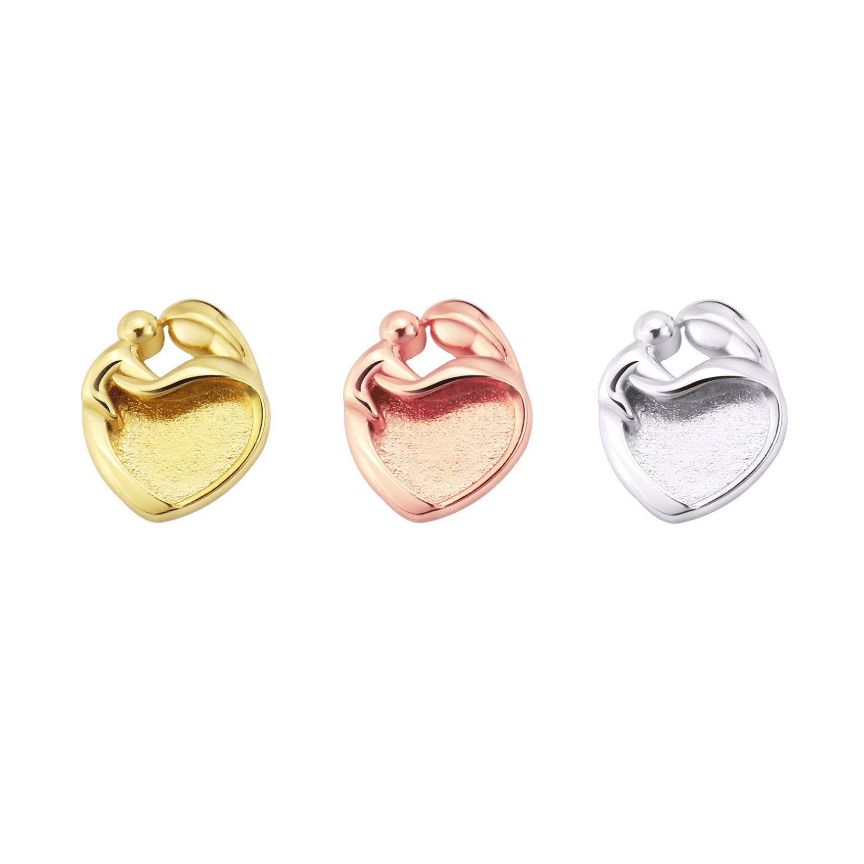 9MM Heart Bezel Settings Mothe - Bezels Pendant Resin ulasan dan harga