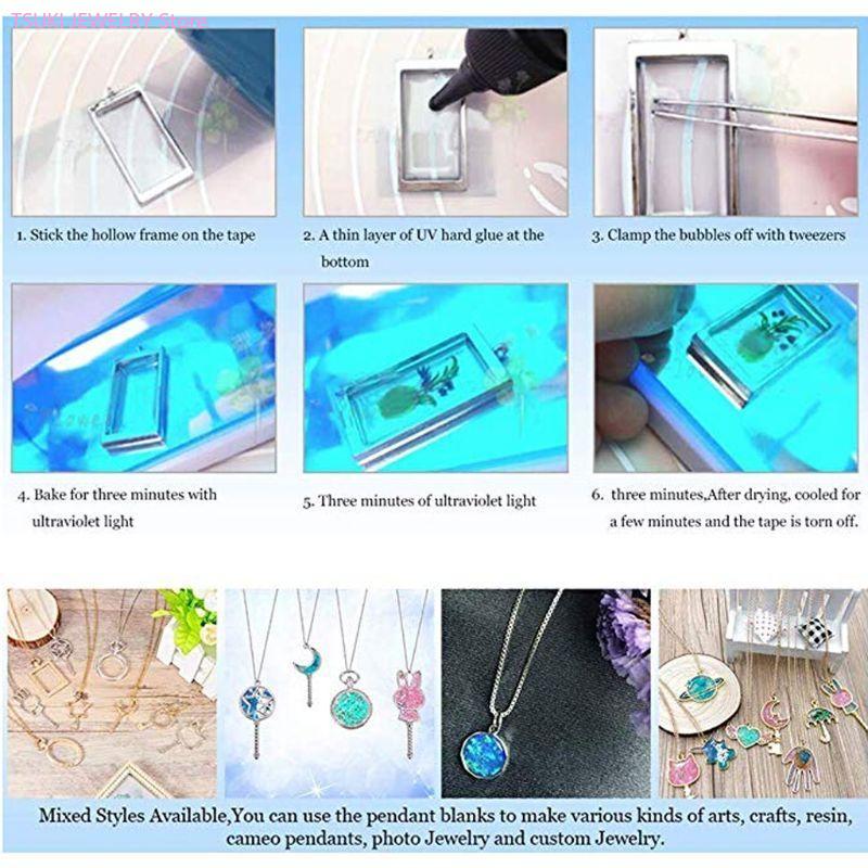 62KE 10x/Set Gold Honeycomb Bl - Bezels Pendant Resin ulasan dan harga
