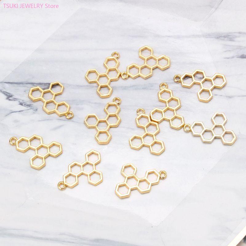 62KE 10x/Set Gold Honeycomb Bl - Bezels Pendant Resin ulasan dan harga