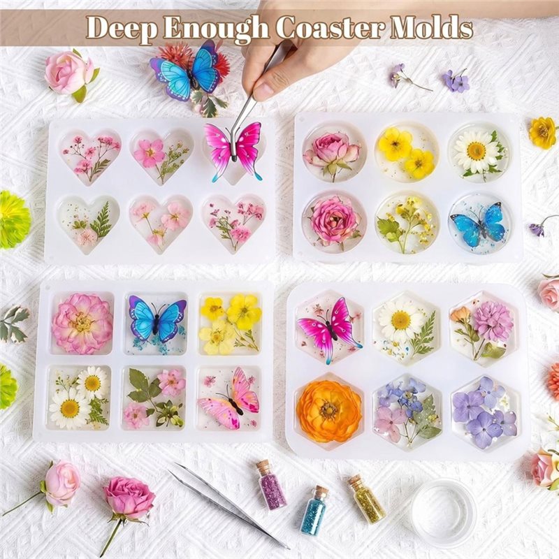 FYBL-Resin Molds 4 Inch Round  - Coaster Mold Square ulasan dan harga