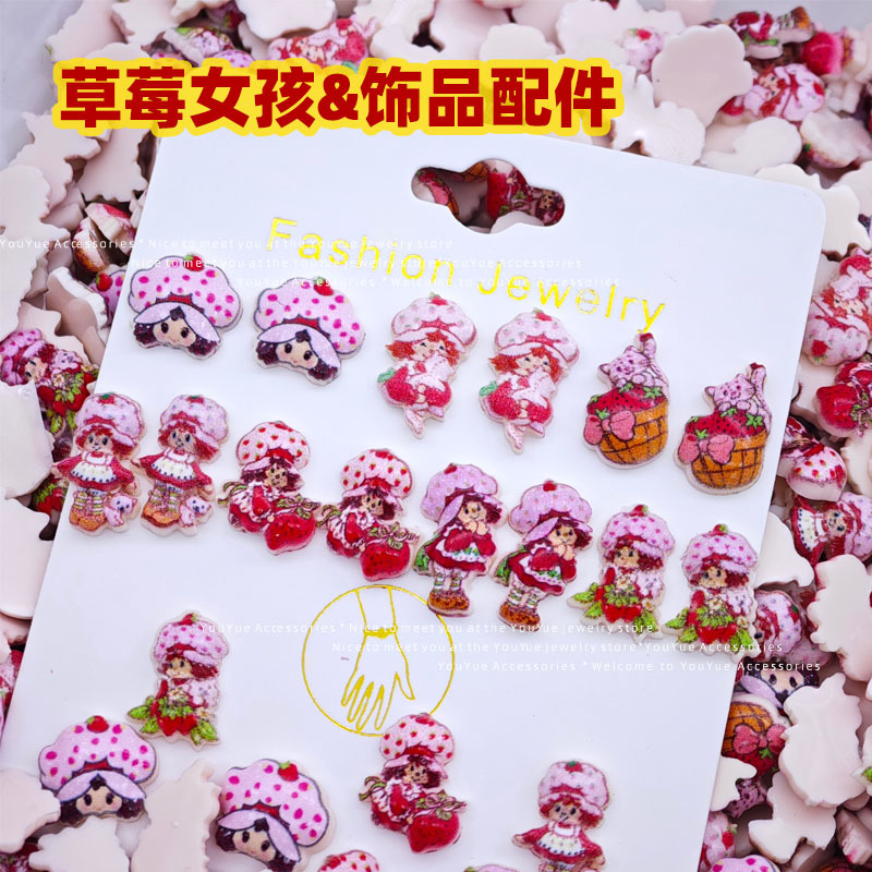 Cartoon strawberry girl nail a - Resin Art Phone Case ulasan dan harga