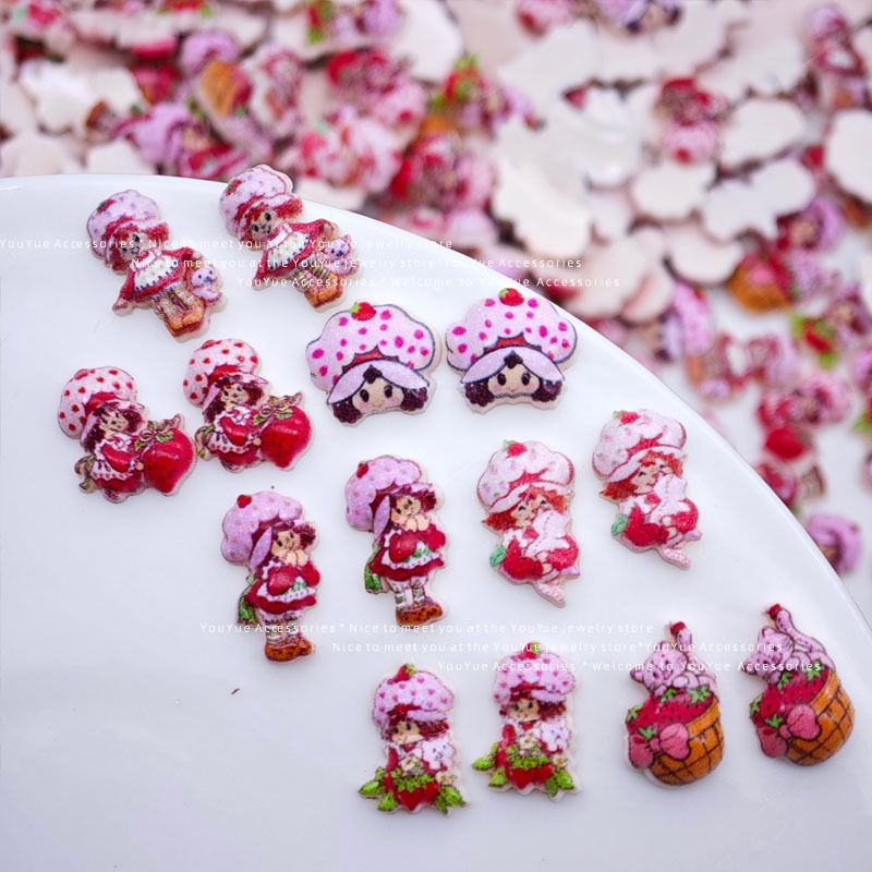 Cartoon strawberry girl nail a - Resin Art Phone Case ulasan dan harga