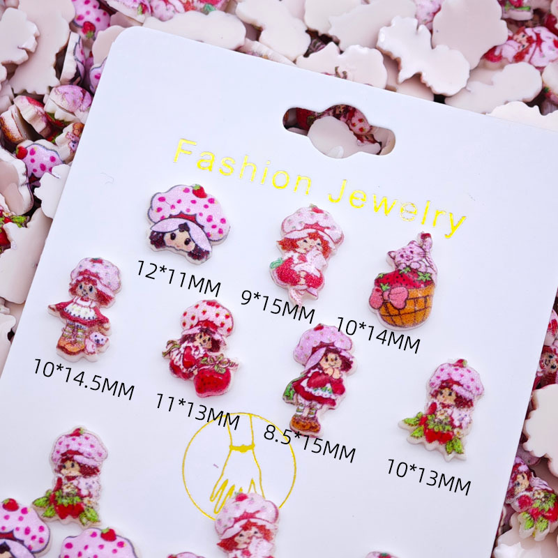 Cartoon strawberry girl nail a - Resin Art Phone Case ulasan dan harga