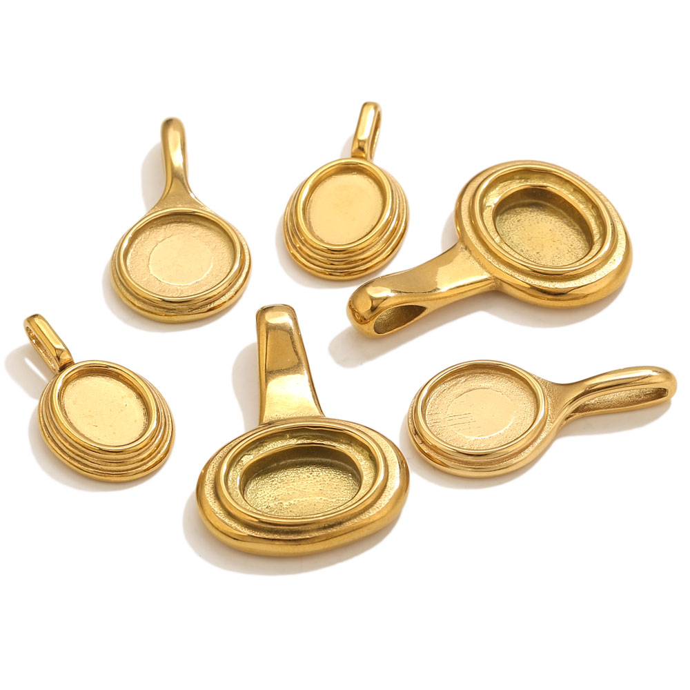 5pcs Stainless Steel Round Ova - Bezels Pendant Resin ulasan dan harga