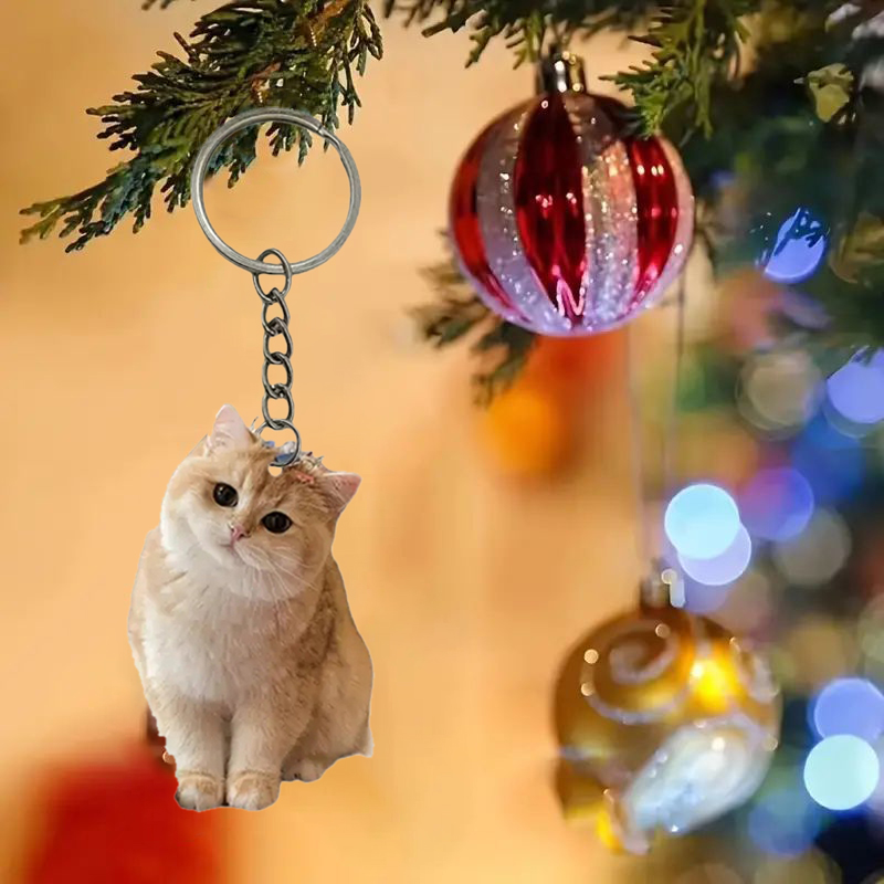 Black And White Cat Keychain 2 - Resin Art Design Keychain ulasan dan harga
