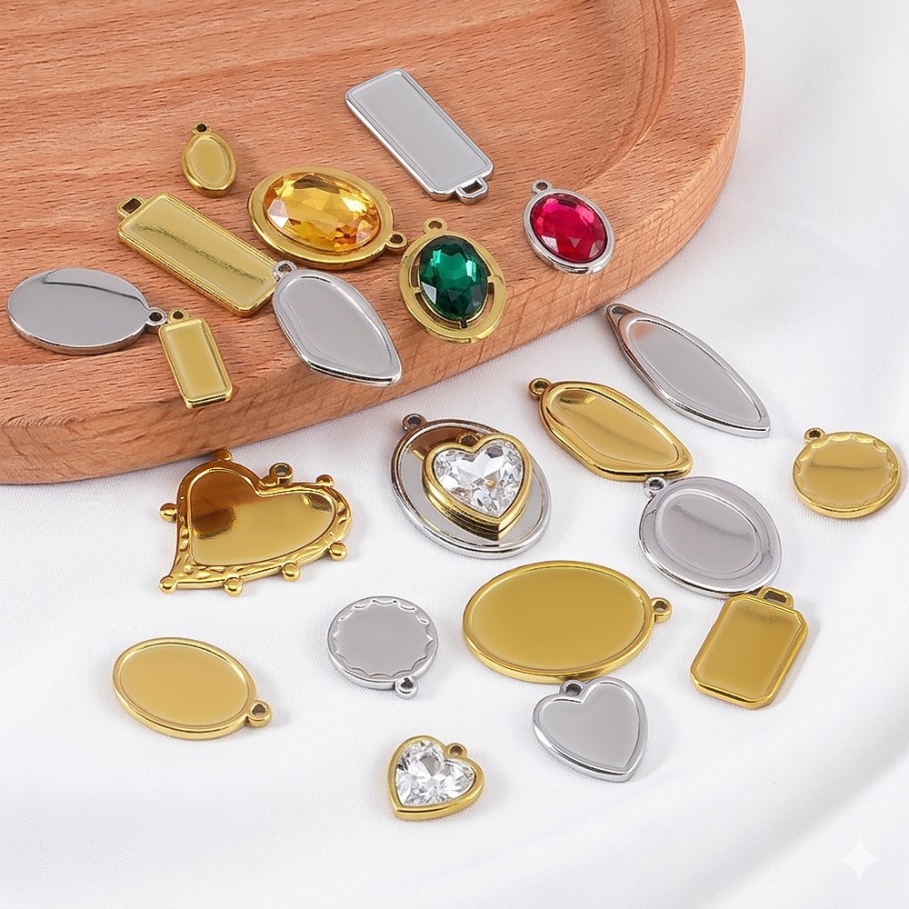 5pcs 1pcs No Fade Stainless Ir - Bezels Pendant Resin ulasan dan harga