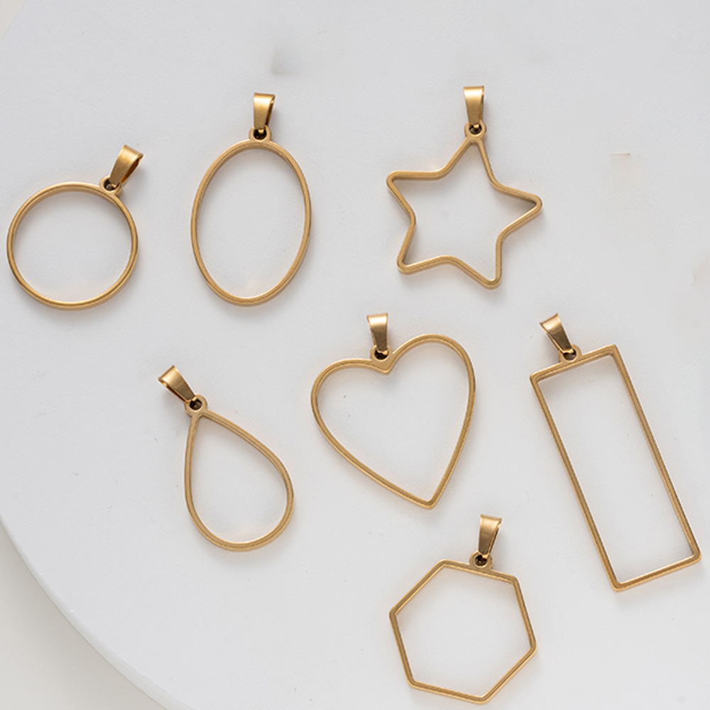 5pcs Stainless Steel Open Back - Bezels Pendant Resin ulasan dan harga