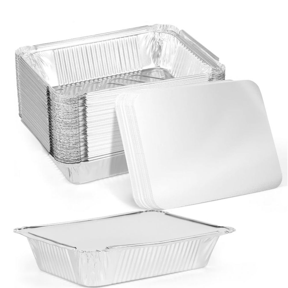 10PCS New With Lids Aluminum F - Tray Mold Rectangle ulasan dan harga