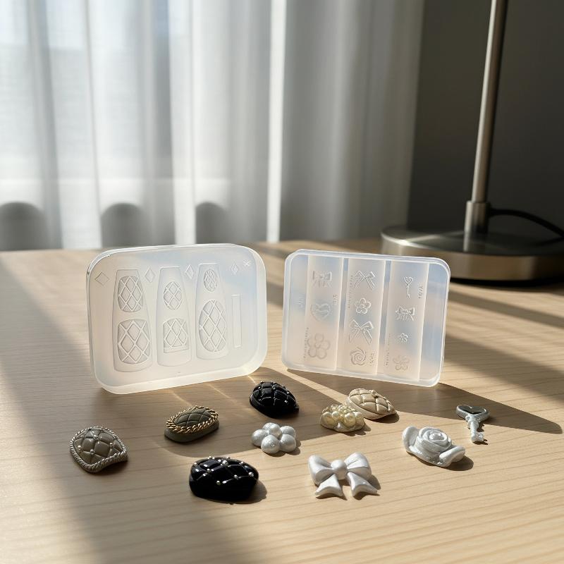 Silicone Nails Mold Plaid Bow  - Resin Art Template ulasan dan harga