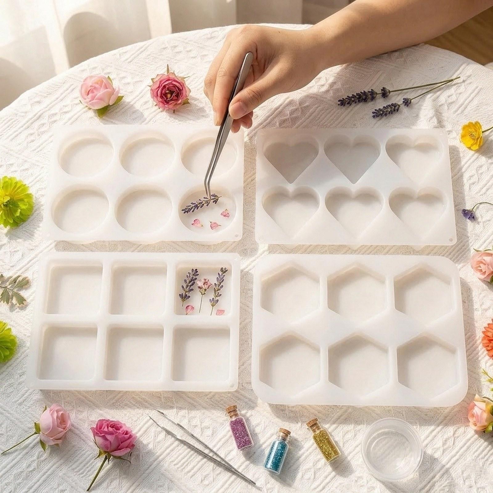 4Pcs Deep Resin Coaster Molds  - Coaster Mold Square ulasan dan harga