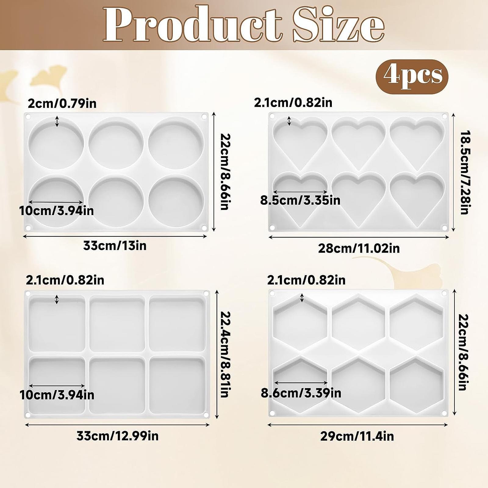 4Pcs Deep Resin Coaster Molds  - Coaster Mold Square ulasan dan harga