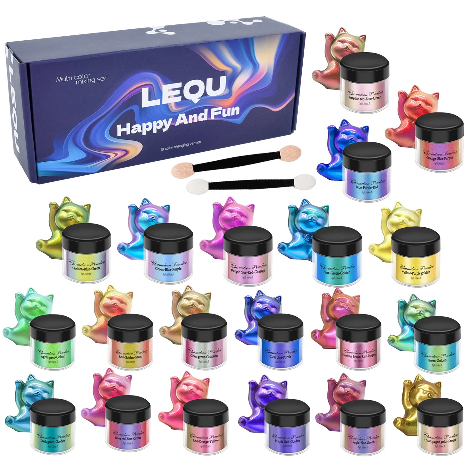 A set of chameleon pink nail c - Glitter Powder Resin ulasan dan harga