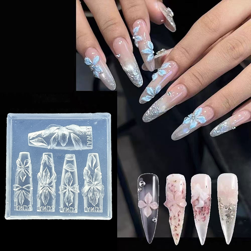 3D Flowers Nail Mold DIY Silic - Resin Art Template ulasan dan harga