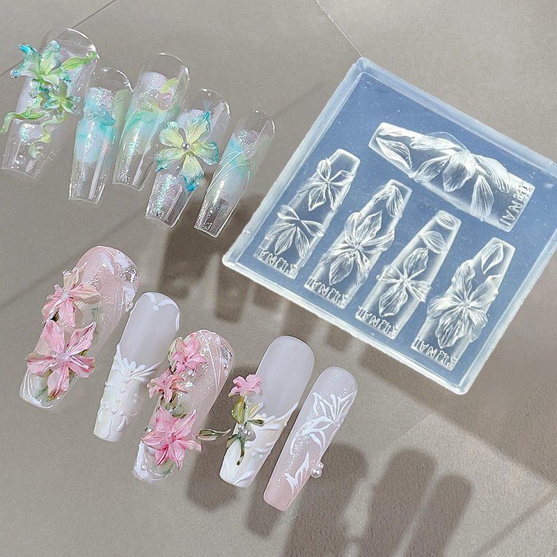 3D Flowers Nail Mold DIY Silic - Resin Art Template ulasan dan harga