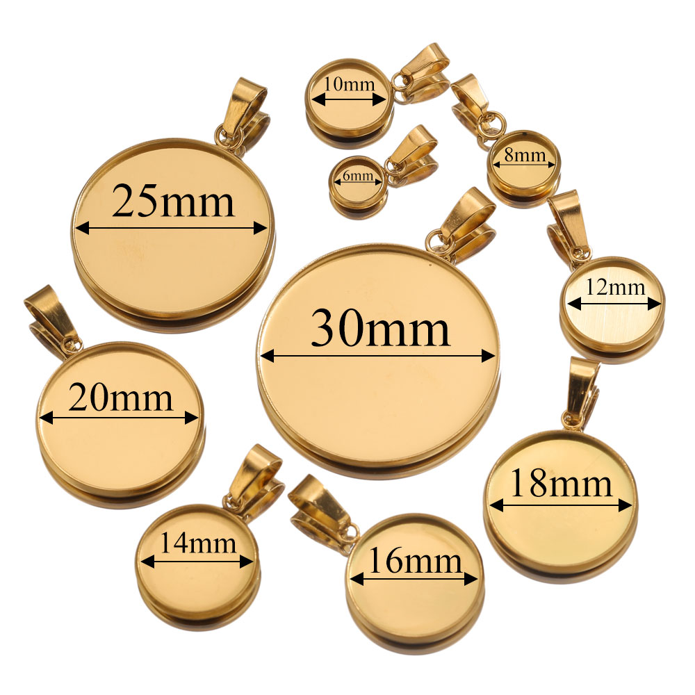 10pcs Stainless Steel Gold Pen - Bezels Pendant Resin ulasan dan harga