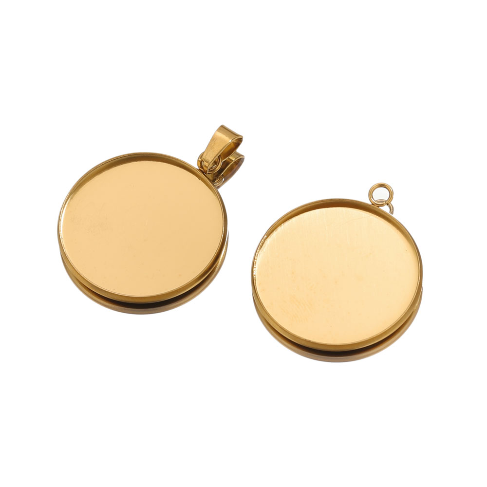10pcs Stainless Steel Gold Pen - Bezels Pendant Resin ulasan dan harga