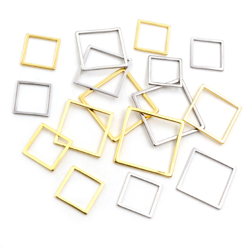 20pcs 3 Size Square Charm Gold - Bezels Pendant Resin ulasan dan harga