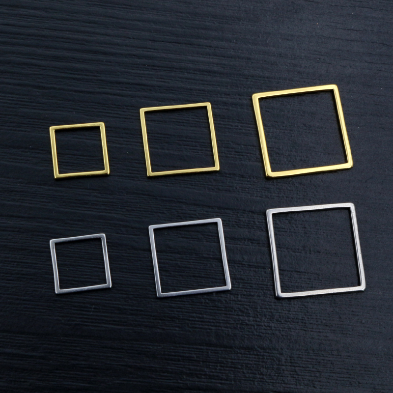 20pcs 3 Size Square Charm Gold - Bezels Pendant Resin ulasan dan harga