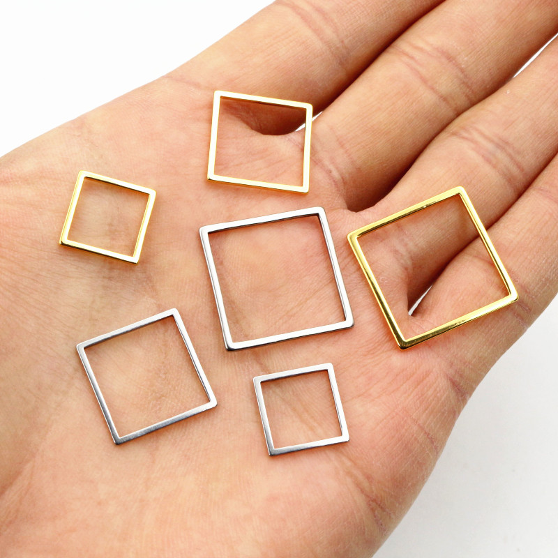 20pcs 3 Size Square Charm Gold - Bezels Pendant Resin ulasan dan harga