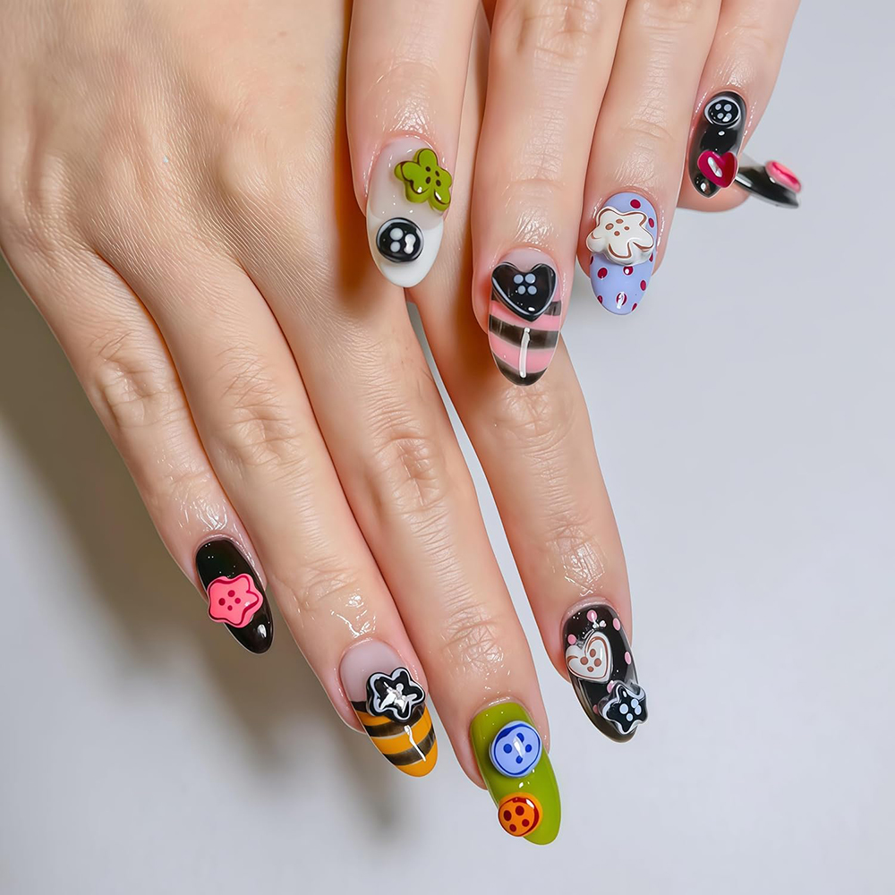 3D Buttons Nail Art Mold Silic - Resin Art Template ulasan dan harga