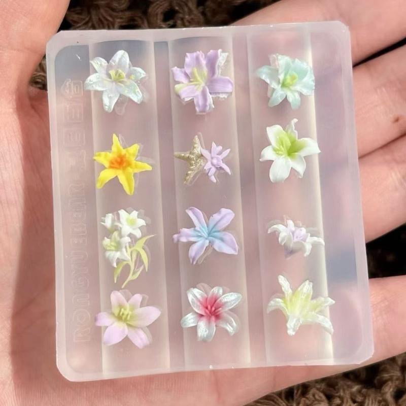 3D Silicone Flower Nail Art Ca - Resin Art Template ulasan dan harga