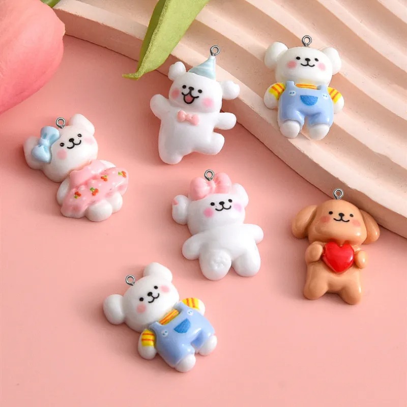 10pcs Cartoon Dog Resin Charms - Resin Art Accessories ulasan dan harga
