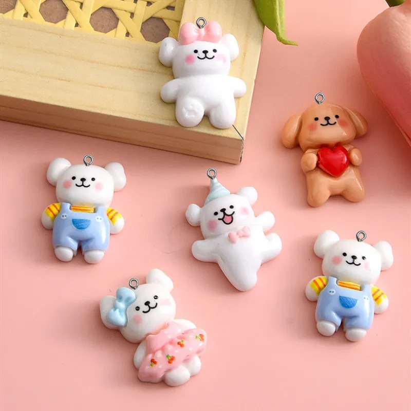 10pcs Cartoon Dog Resin Charms - Resin Art Accessories ulasan dan harga