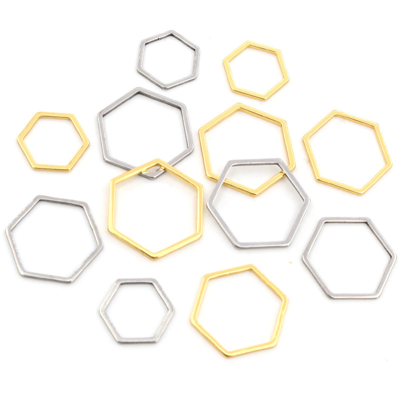 20pcs 3 Size Polygon Charm Gol - Bezels Pendant Resin ulasan dan harga