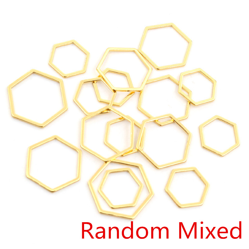 20pcs 3 Size Polygon Charm Gol - Bezels Pendant Resin ulasan dan harga