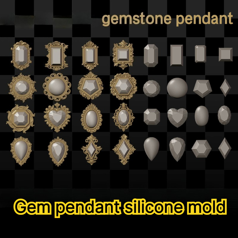 Gemstone Pendant Silicone Mold - Bezels Pendant Resin ulasan dan harga