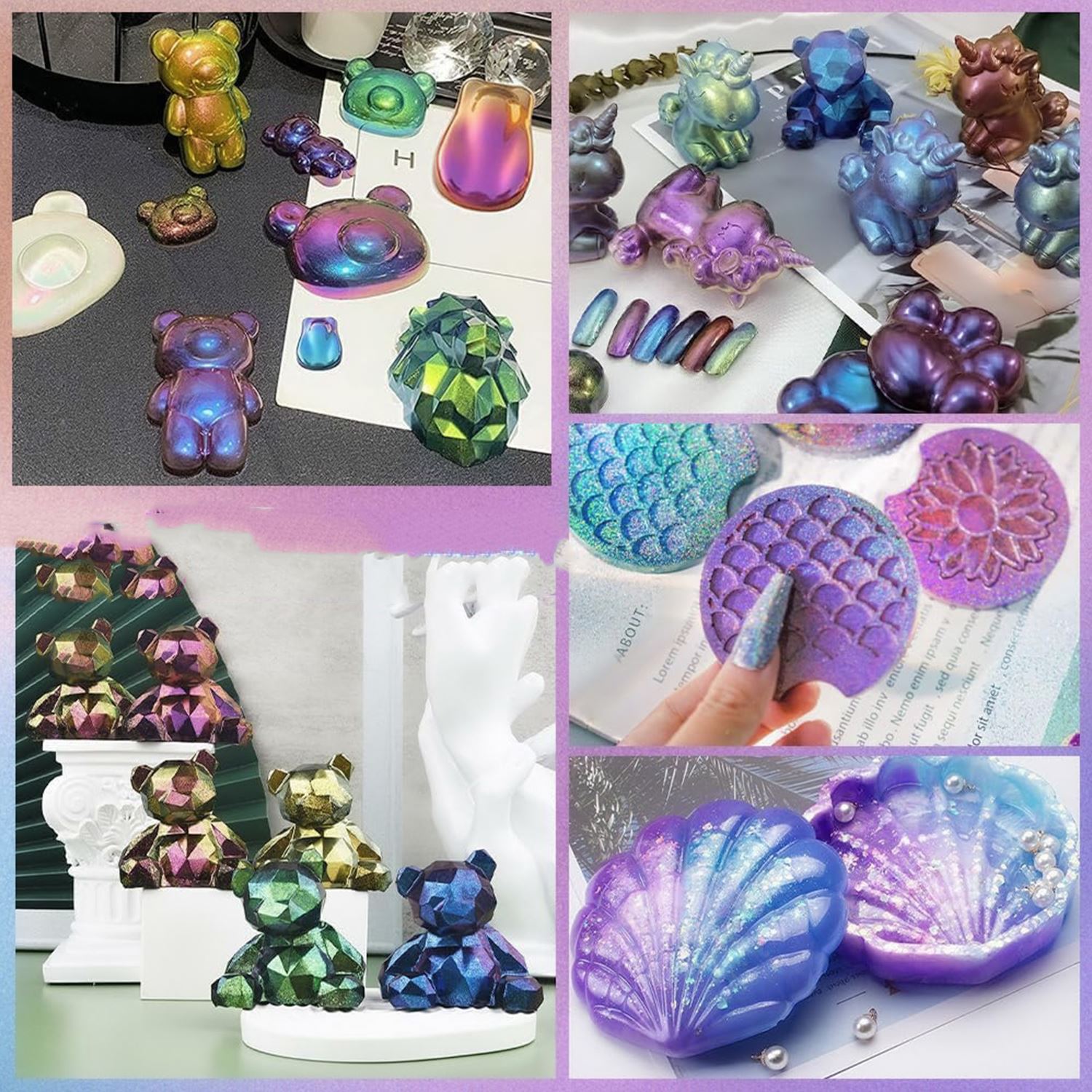 3g/Bottle Magic Mirror Powder  - Glitter Powder Resin ulasan dan harga
